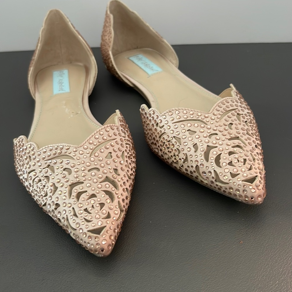 Betsy Johnson something blue Lucy wedding flats.
